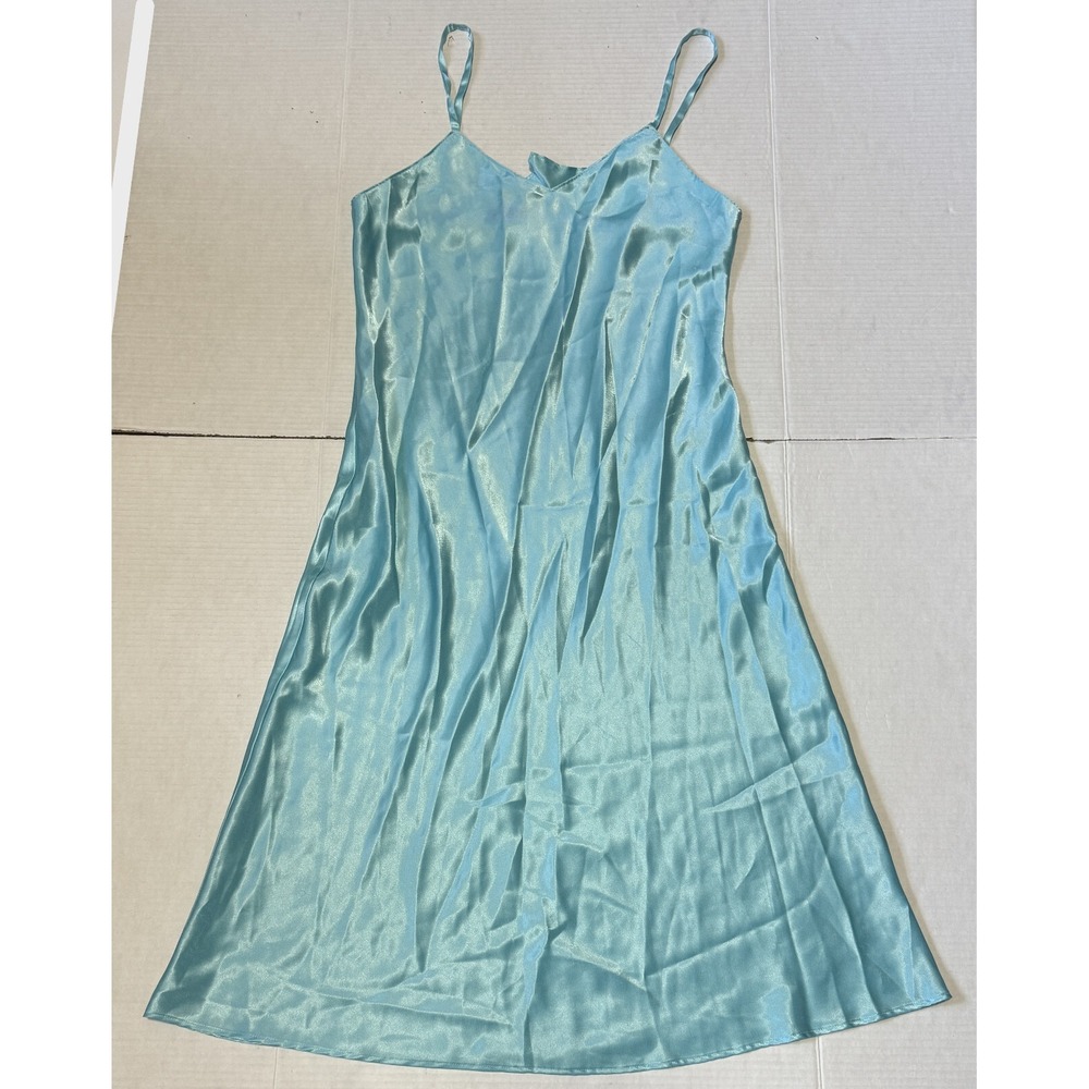 SARAH SPENCER - Womens VINTAGE Satin Lingerie Spaghetti Strap Nightgown - Medium